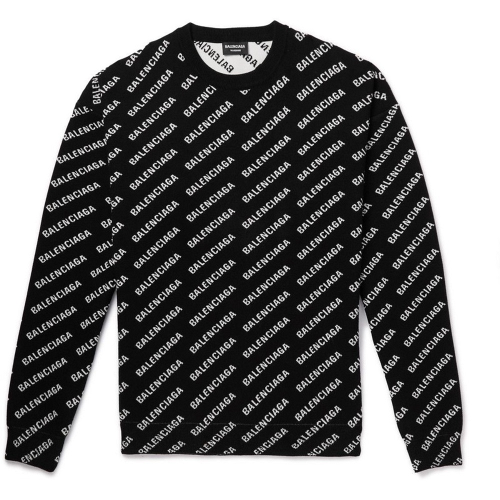 Balenciaga Monochrome Logo Knit
